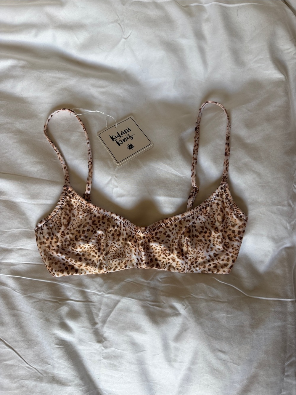 Kulani Kini Invisible Underwire Crop Bikini Top - Wild Skies NWT Small